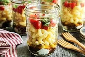 Individual Caprese Pasta Salads