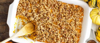 Cinnamon Maple Greek Yogurt Squash Casserole