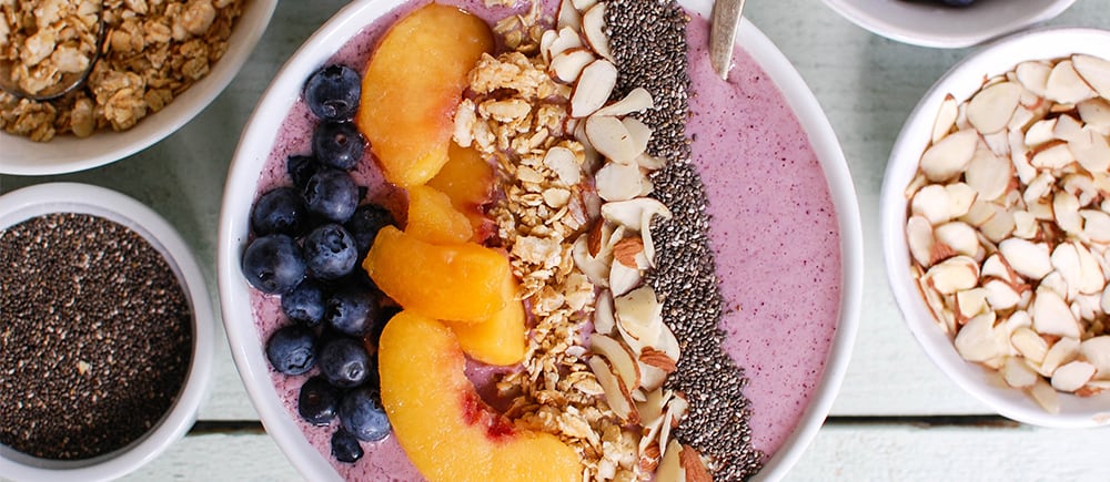 Peach Blueberry Smoothie Bowl