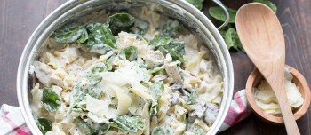 Skillet White Chicken Lasagna