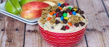 Monster Cookie Dough Dip in a bowl