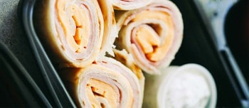 Ham & Cheese Pinwheels with Homemade Ranch Dip
