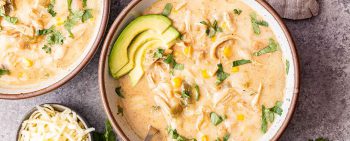 Slow Cooker Creamy Green Chile Chicken Enchilada Soup