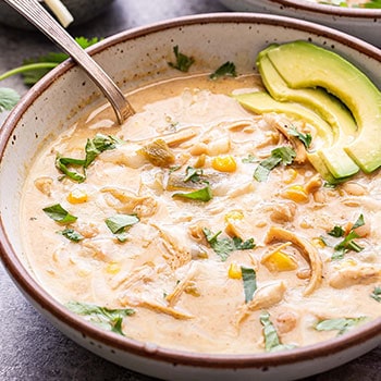 Photo of Slow Cooker Creamy Green Chile Chicken Enchilada Soup