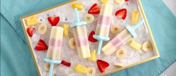 Banana Split Ice Cream Pops on a tray