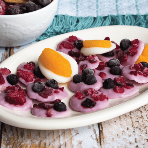Frozen fruit and yogurt discs