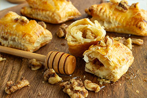 Honey Brie Bites with Candied Walnuts