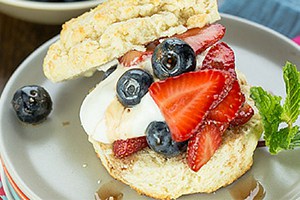 Balsamic Berry Shortcakes with Greek Yogurt Whipped Cream