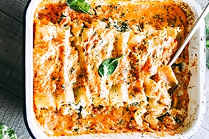 Creamy Ricotta Spinach & Chicken Cannelloni