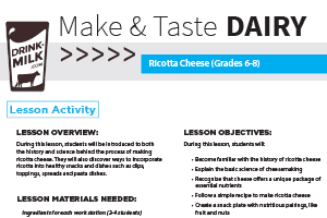 Make & Taste Lesson: Ricotta