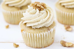 Maple Walnut Cupcakes with Brown Butter Frosting