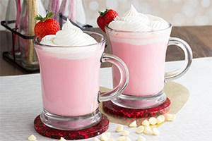 Strawberry White Hot Chocolate with Whipped Cream