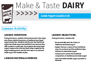 Make & Taste Lesson: Greek Yogurt