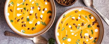 Chipotle Sweet Potato Soup in two bowls