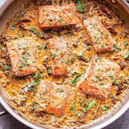creamy sun dried salmon