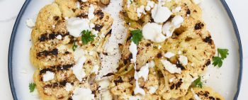 Grilled Cauliflower Steaks with Yogurt Tahini Sauce