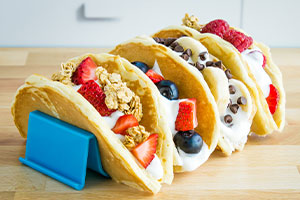 Fruit and Yogurt Pancake Tacos