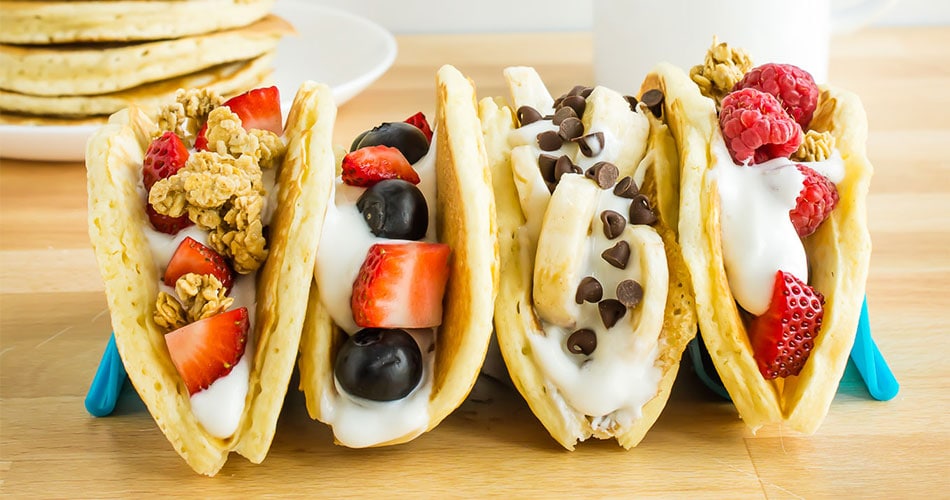 Fruit and Yogurt Pancake Tacos