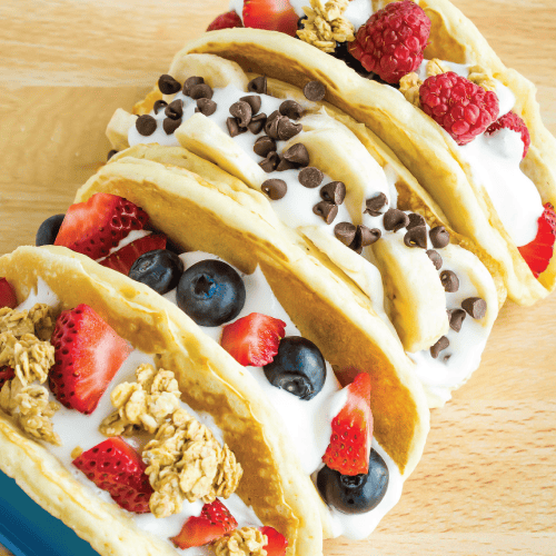 fruit and yogurt pancakes