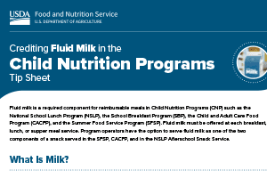 Crediting Fluid Milk in Child Nutrition Programs