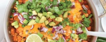 cheesy ground turkey sweet potato skillet