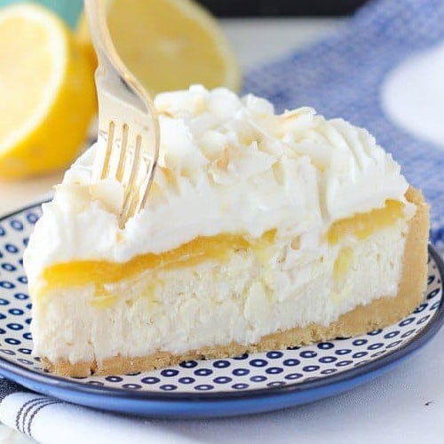 No Bake Lemon Macaroon Cheesecake
